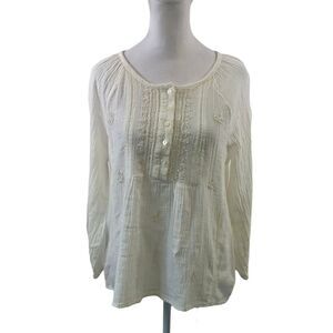 House of Harlow NWT Ivory Embroidered Blouse Size XS